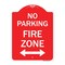 Signmission No Parking Fire Zone W/ Bidirectional Arrow, Red & White Aluminum Sign, 18" x 24", RW-1824-23619 A-DES-RW-1824-23619 - alternate 1